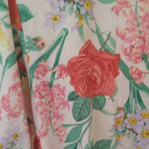 Old Navy Floral Dress with Green and Pink Accents  Wrap Blush English Rose - Picture 6 of 10